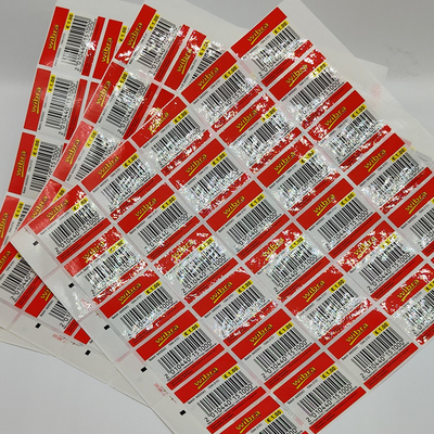 El código de barras rectangular que la tienda al por menor etiqueta la película CMYK de BOPP colorea la etiqueta de precio del colmado