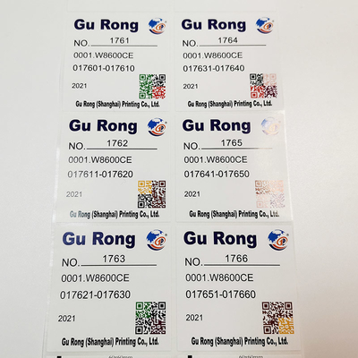 BOPP filma datos variables etiqueta la impresión de la etiqueta rectangular oval del código de Qr