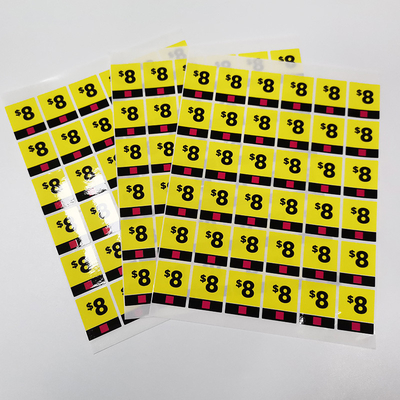 BOPP que comercializa etiquetas engomadas promocionales permanentes de las etiquetas de la impresión al por menor de encargo de las etiquetas engomadas CMYK