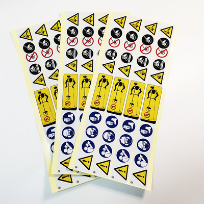 Vinilo de papel impermeable adhesivo amonestador brillante del PVC CMYK de las etiquetas autoadhesivas