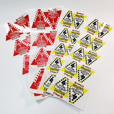 Vinilo de papel impermeable adhesivo amonestador brillante del PVC CMYK de las etiquetas autoadhesivas