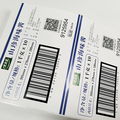 Impresora clara Paper del vinilo de BOPP de las etiquetas del código de barras al por menor de encargo oval del QR Code CMYK