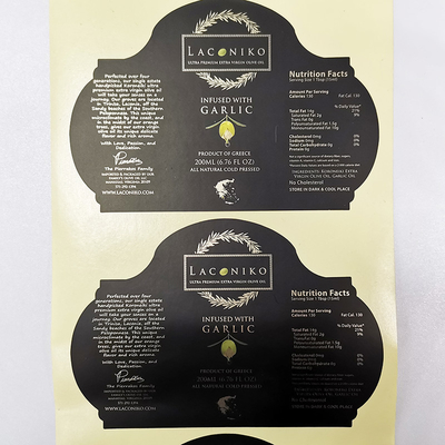 Hoja desprendible rectangular cortada con tintas de las etiquetas adhesivas de la comida de BOPP que sella etiquetas