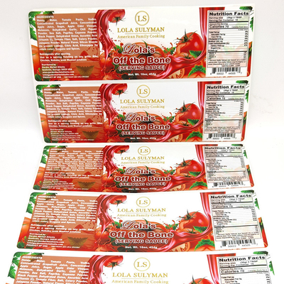Barnizar el producto alimenticio etiqueta BOPP las hojas imprimibles de la etiqueta adhesiva