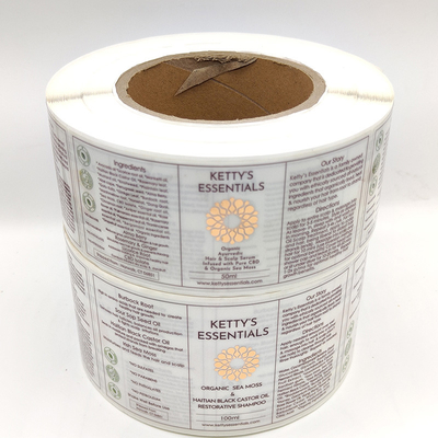 El cosmético impermeable claro de BOPP etiqueta el sellado metálico transparente de la hoja