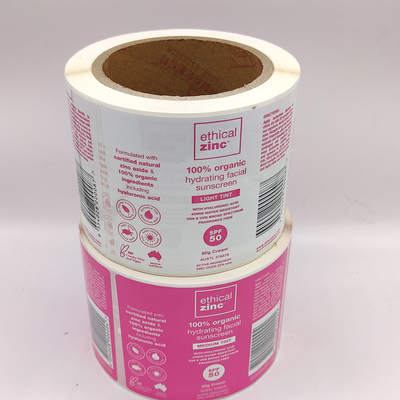 El cosmético impermeable laminado brillante etiqueta maquillaje de CMYK la etiqueta blanca
