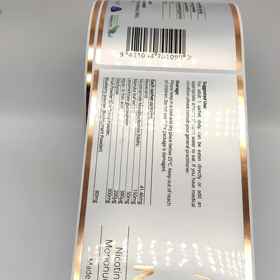 El producto cosmético del papel cristal etiqueta CMYK papel brillante imprimible de la etiqueta engomada