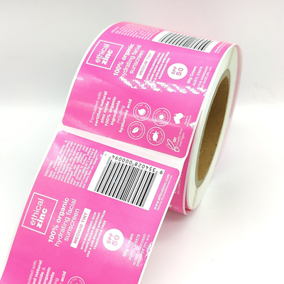 El cosmético impermeable laminado brillante etiqueta maquillaje de CMYK la etiqueta blanca