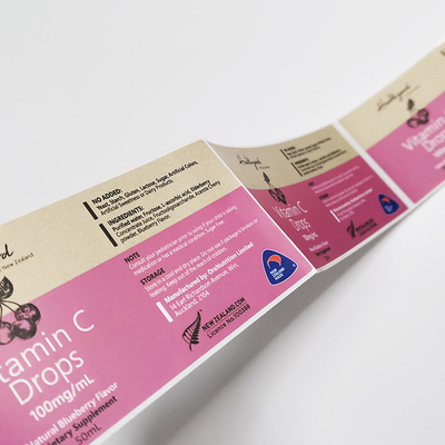 Etiqueta farmacéutica desprendible que imprime etiquetas de la botella de la vitamina de CMYK