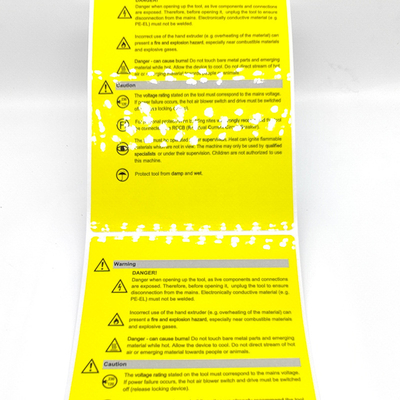 Papel industrial de la etiqueta engomada de la precaución de Matte Adhesive Anti Static Label CMYK