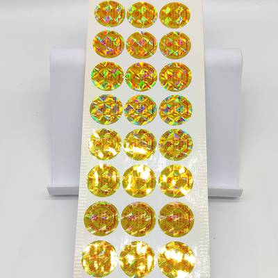 Etiqueta engomada rectangular falsificada anti impresa del holograma del oro del rollo de la etiqueta engomada del holograma