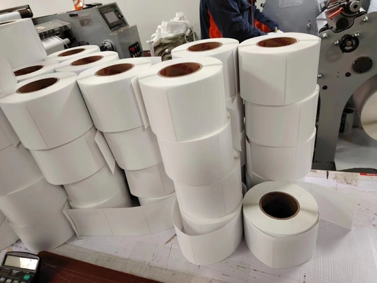 Papel térmico Embalaje Etiquetas pegatinas Rectangular Papel impermeable mate Vinilo